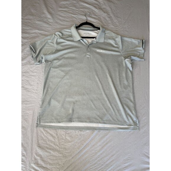 Eddie Bauer Mens Freedry Gray‎ Polo XL short sleeve collared polyester pullover - Picture 1 of 6